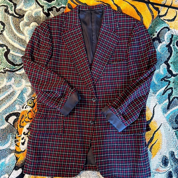 Vintage Kensington Blazer in Red/Navy Check - Picture 2 of 4